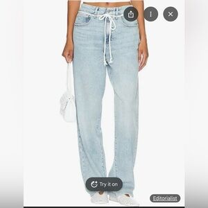Good American Light Blue Straight-Leg Jeans